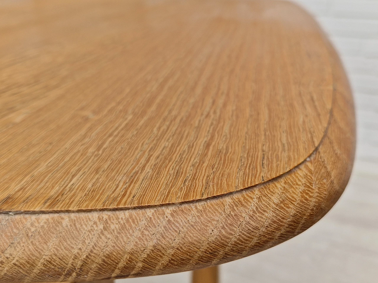 4 Sedie danesi in legno di quercia e lana con tavolo in rovere, anni '70 11