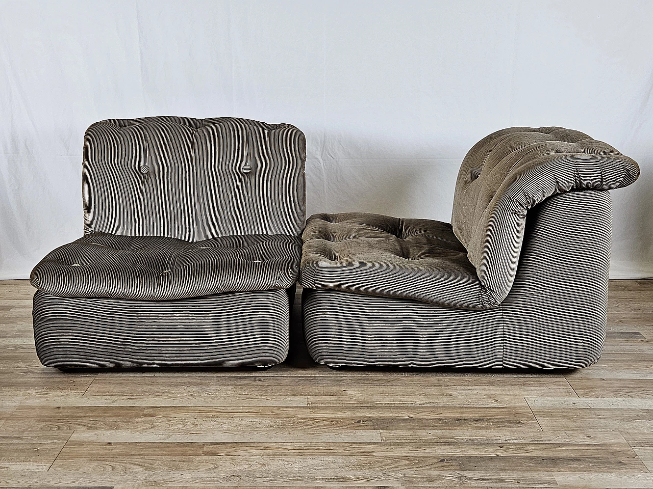 Striped five-seat modular sofa, 1970s 6