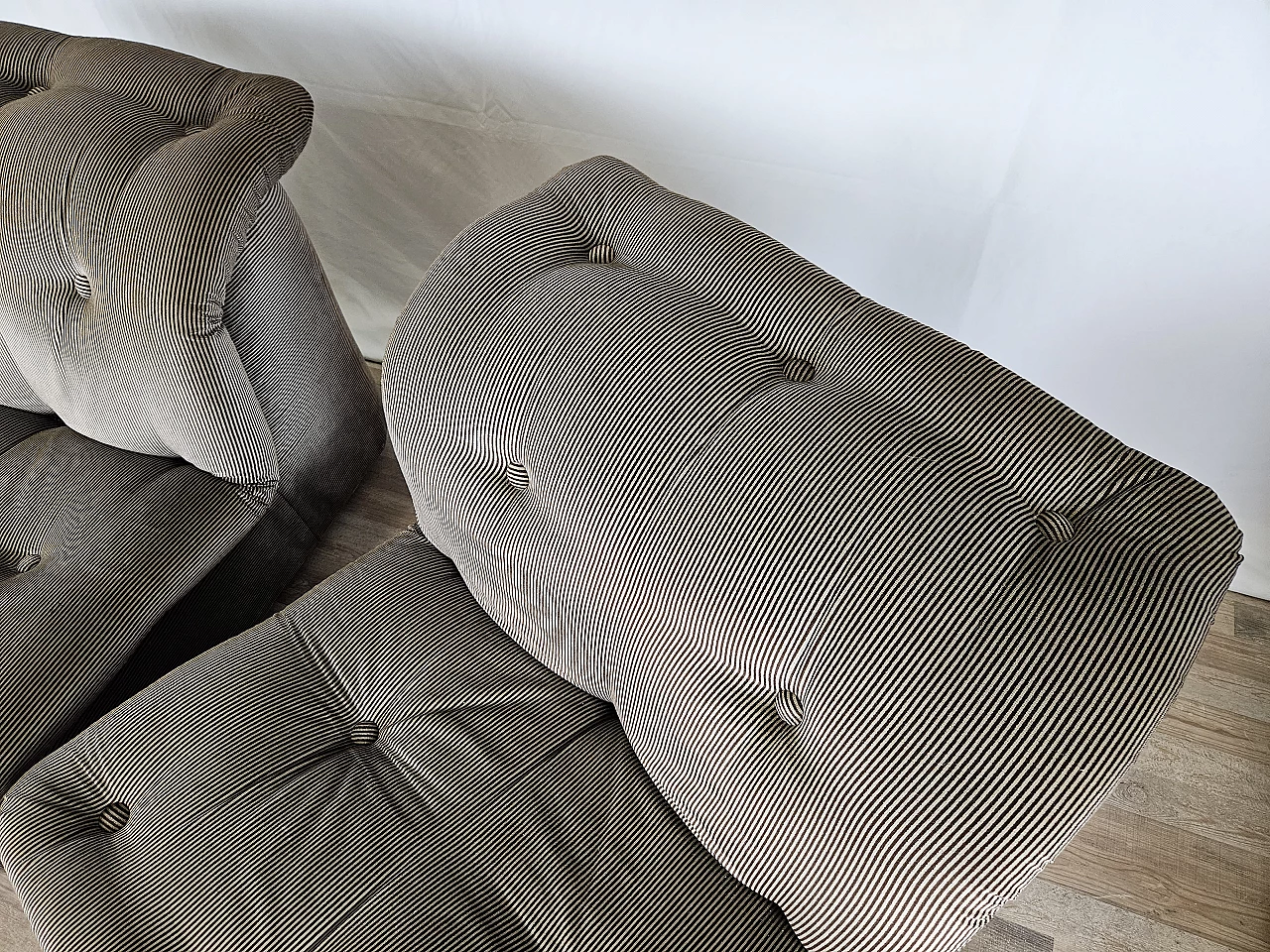 Striped five-seat modular sofa, 1970s 10