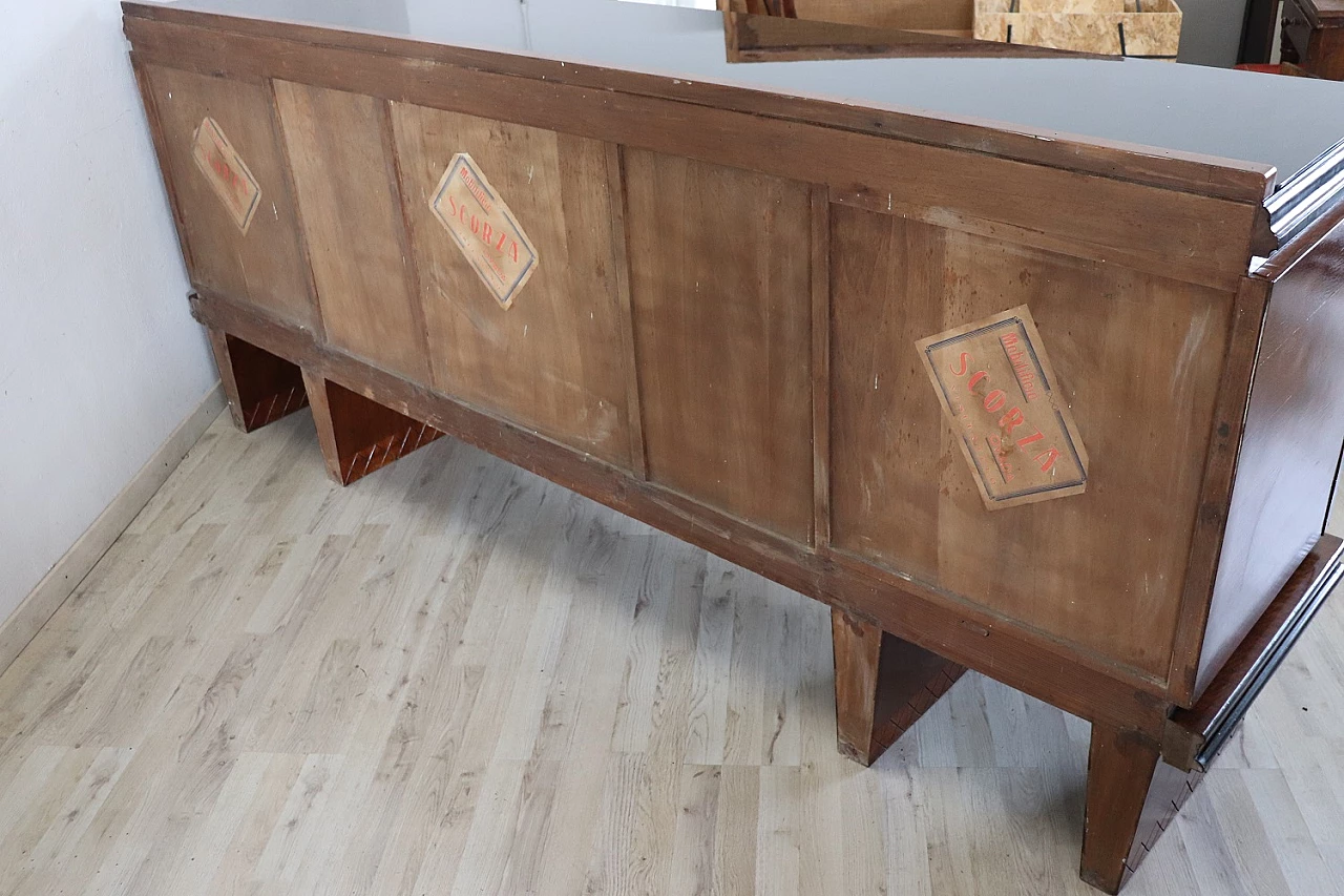 Credenza Art Déco in noce impiallacciato con decoro in radica, anni '30 4