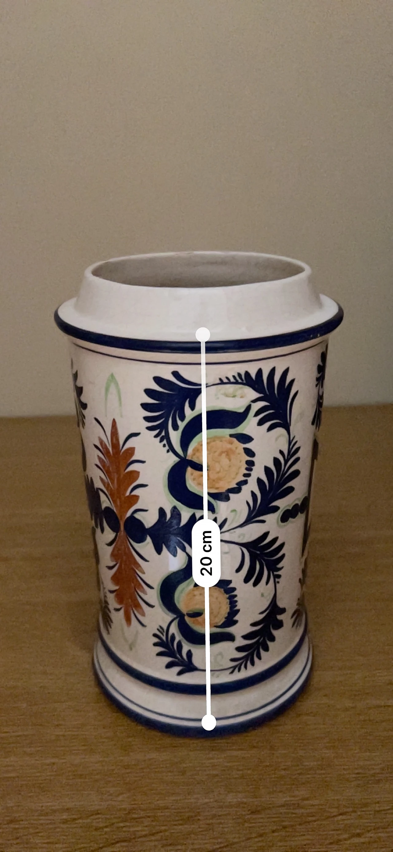 Coppia di vasi da farmacia in ceramica dipinta, anni '50 6