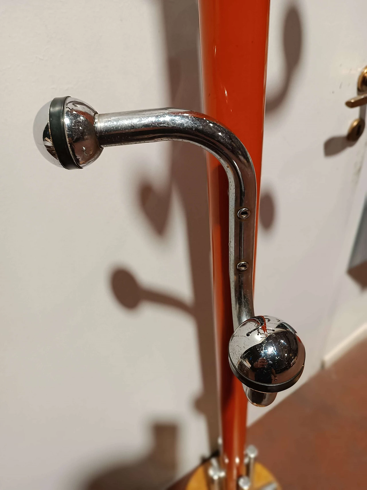 Space Age metal coat rack with marble base, 1970s 6