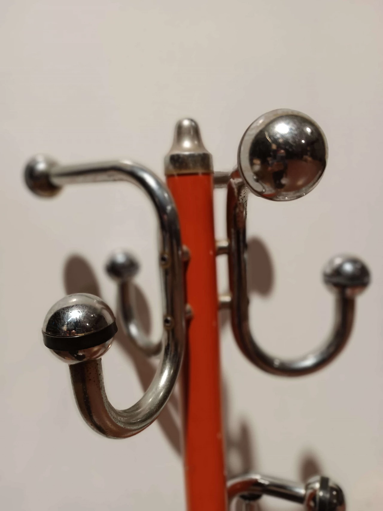 Space Age metal coat rack with marble base, 1970s 7