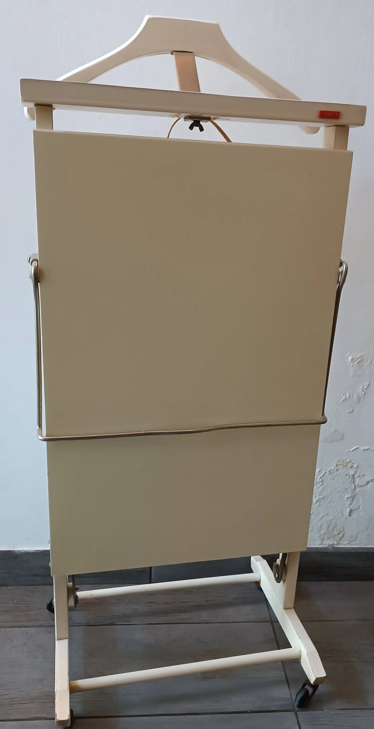 White wood valet stand with trouser press by Reguitti, 1970s 9