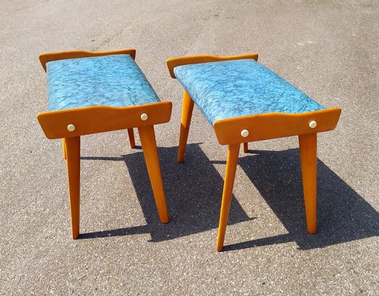 Pair of poufs attributed to Carlo De Carli, 1950s 1