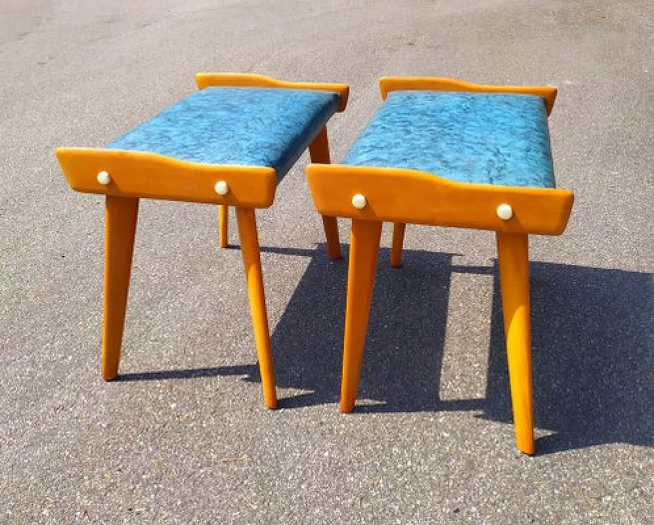 Pair of poufs attributed to Carlo De Carli, 1950s 4