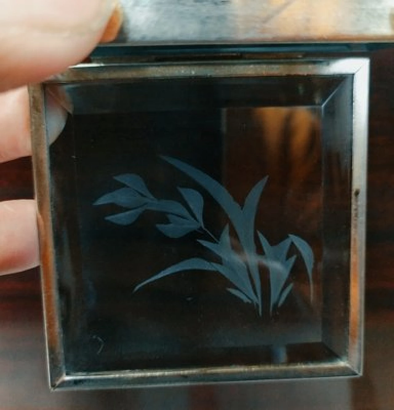 Glass box with floral motif attributed to Pietro Chiesa for Fontana Arte, 1950s 3
