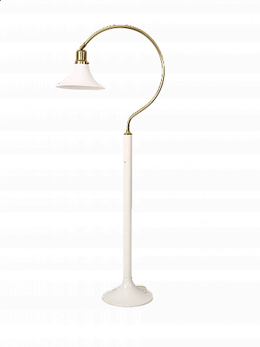 C-shaped floor lamp with plastic shade, 1960s