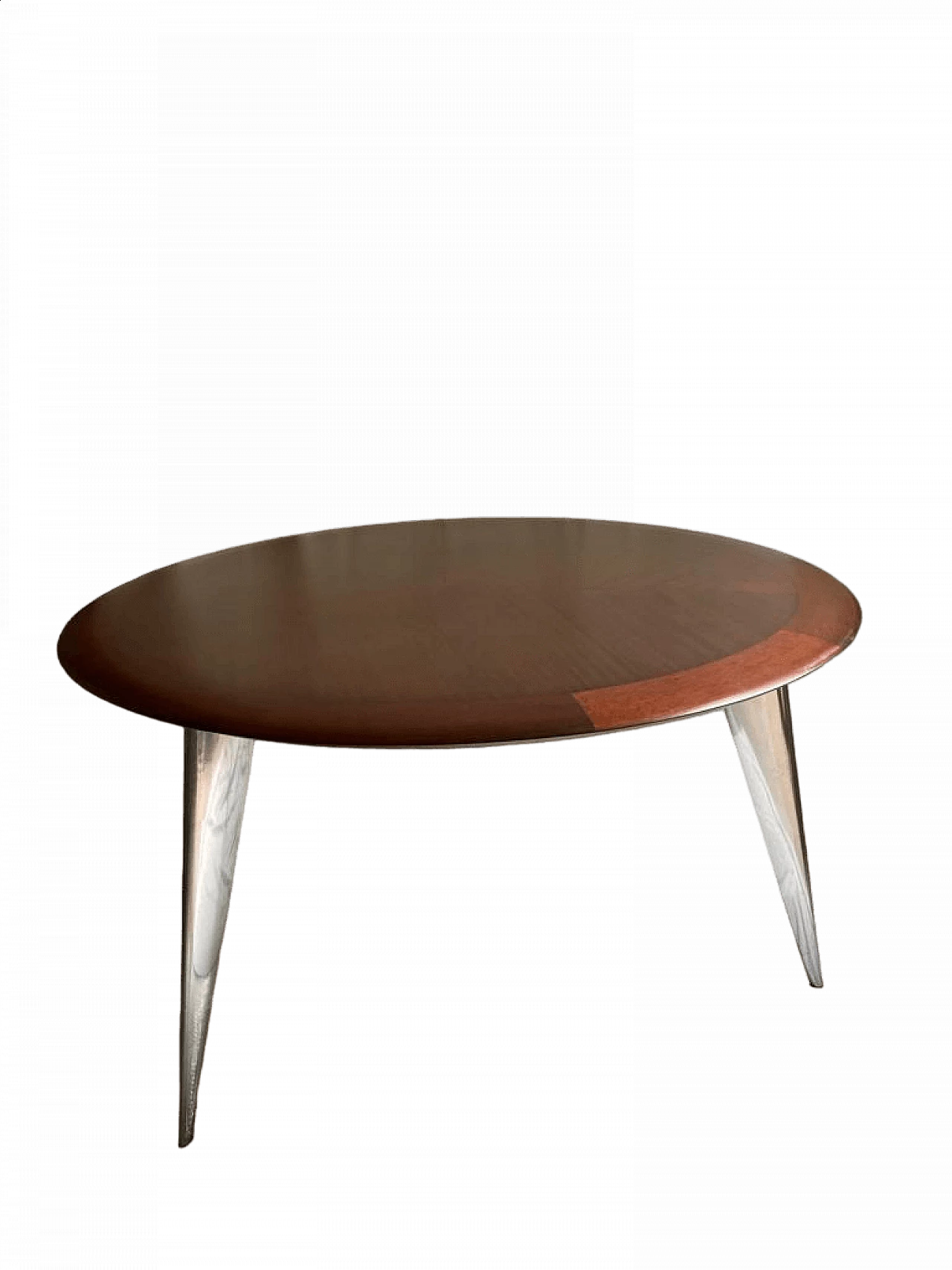 M table in mahogany and aluminium by Philippe Starck for Driade, 1980s 12