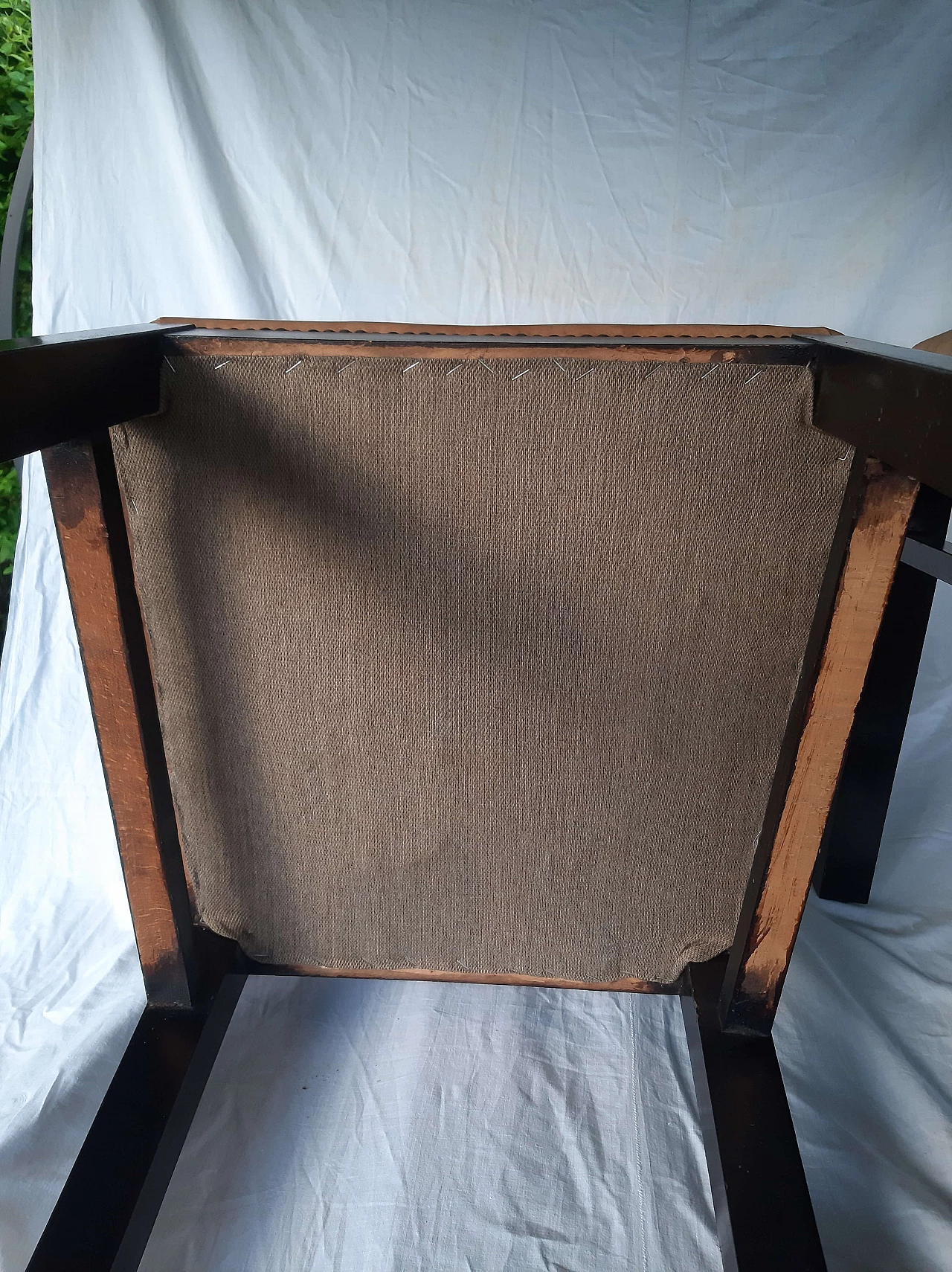 6 Art Deco chairs in rosewood, elm root and leather, 1930s 6