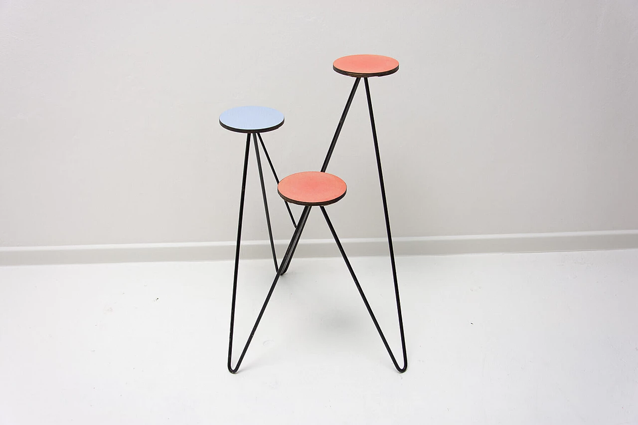 Plant stand made of metal and coloured plastic, 1960s 7