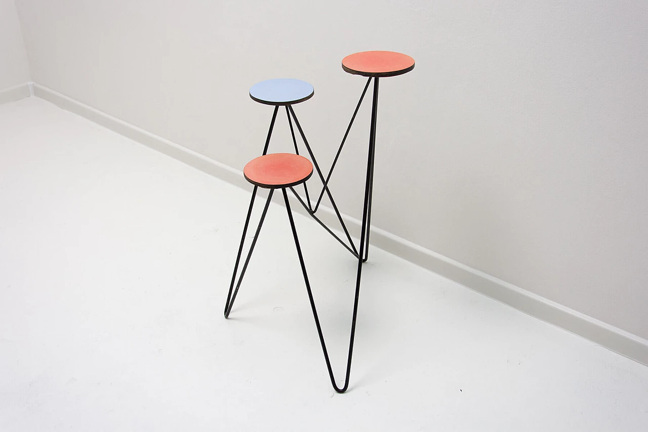 Plant stand made of metal and coloured plastic, 1960s 9