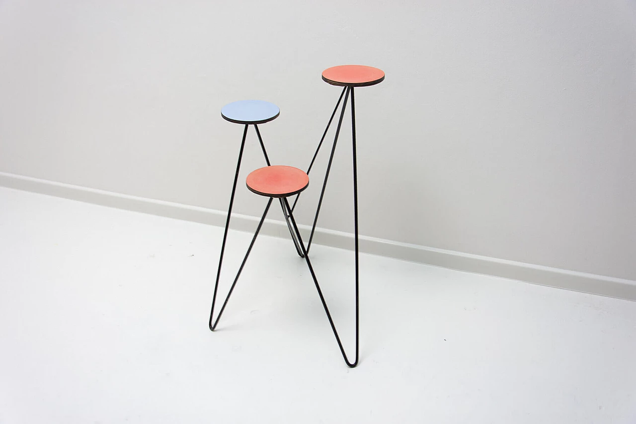 Plant stand made of metal and coloured plastic, 1960s 22