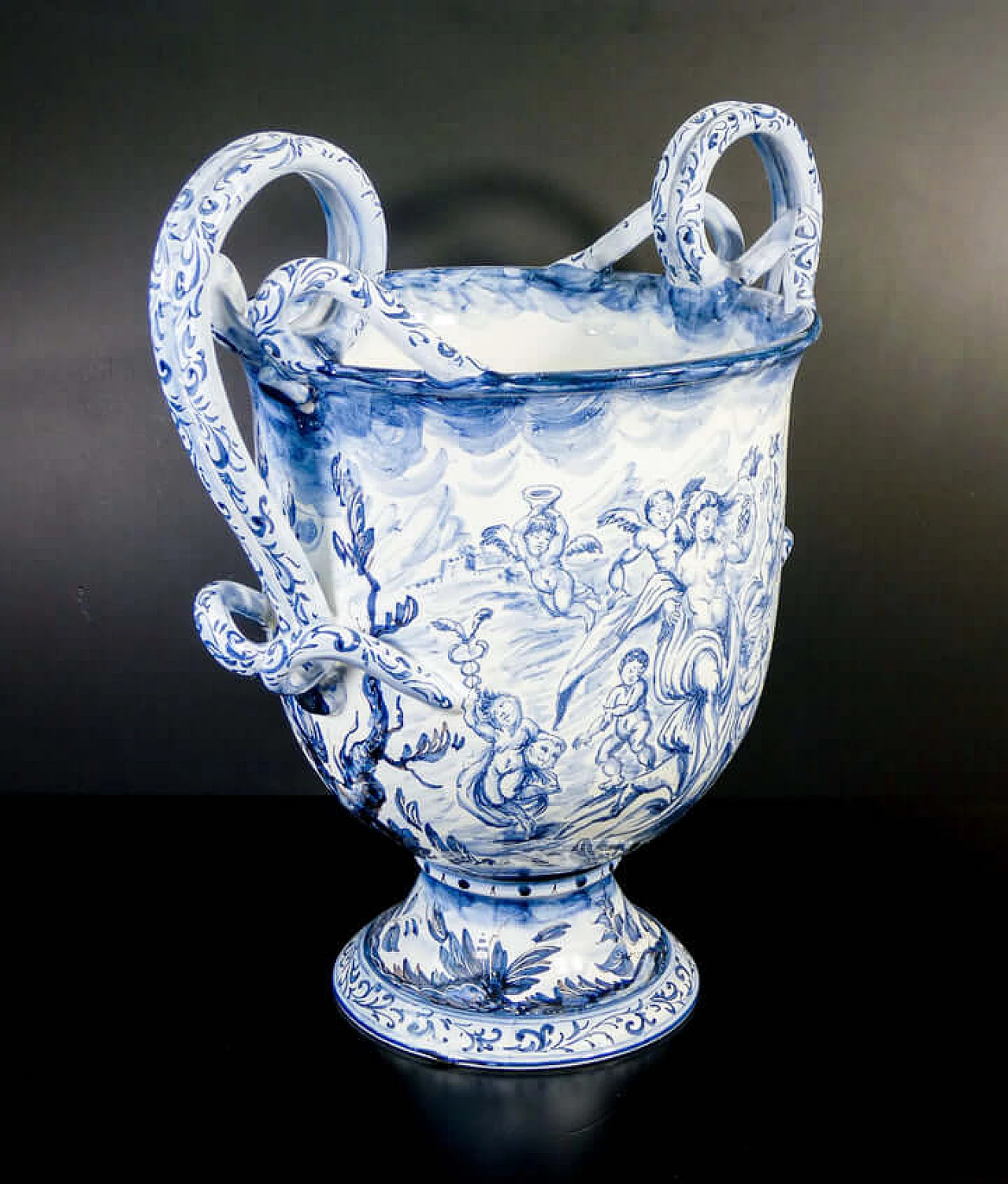 Painted majolica vase by Mazzotti Albisola, early 20th century 6