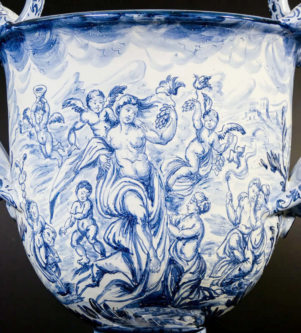 Painted majolica vase by Mazzotti Albisola, early 20th century 9