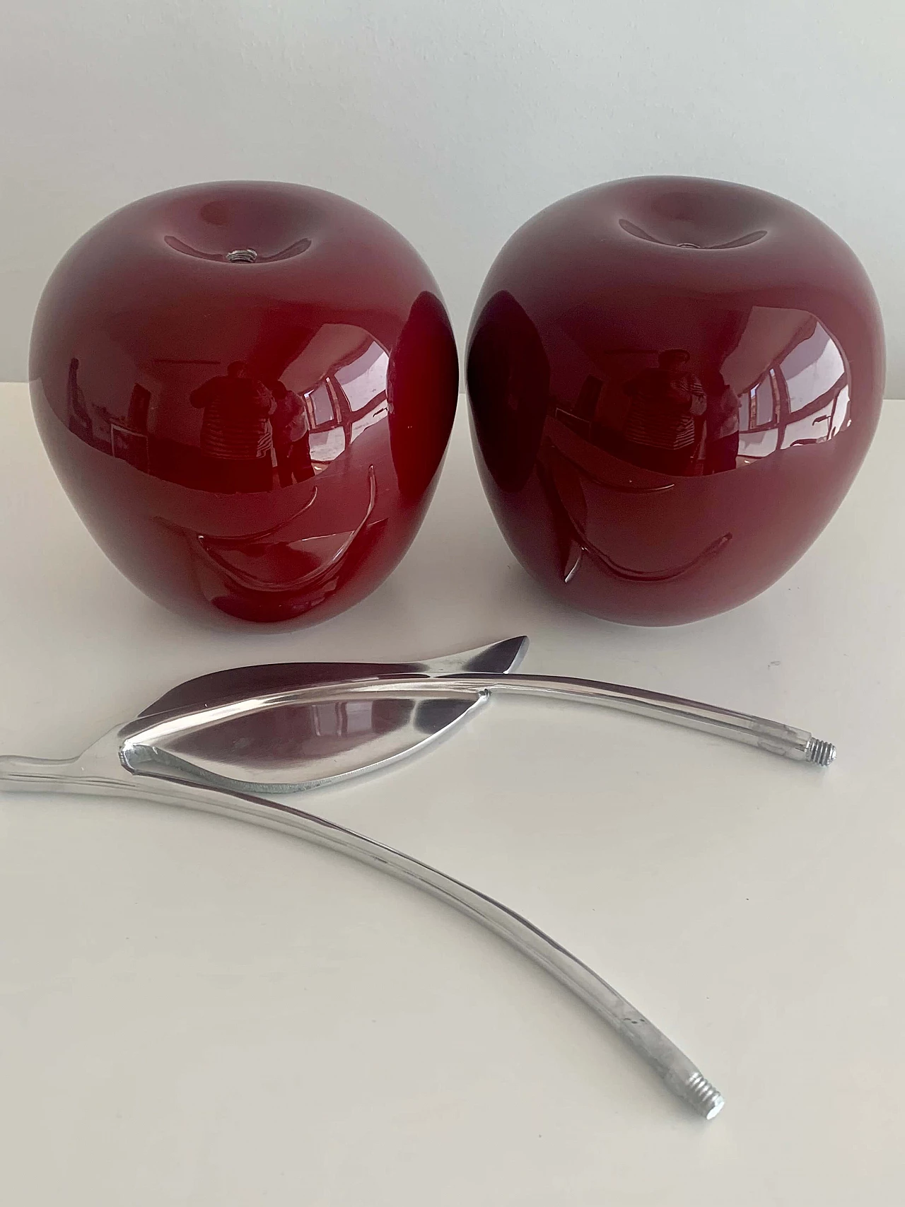 Cherry sculpture in resin and silver-plated metal, 2000s 19