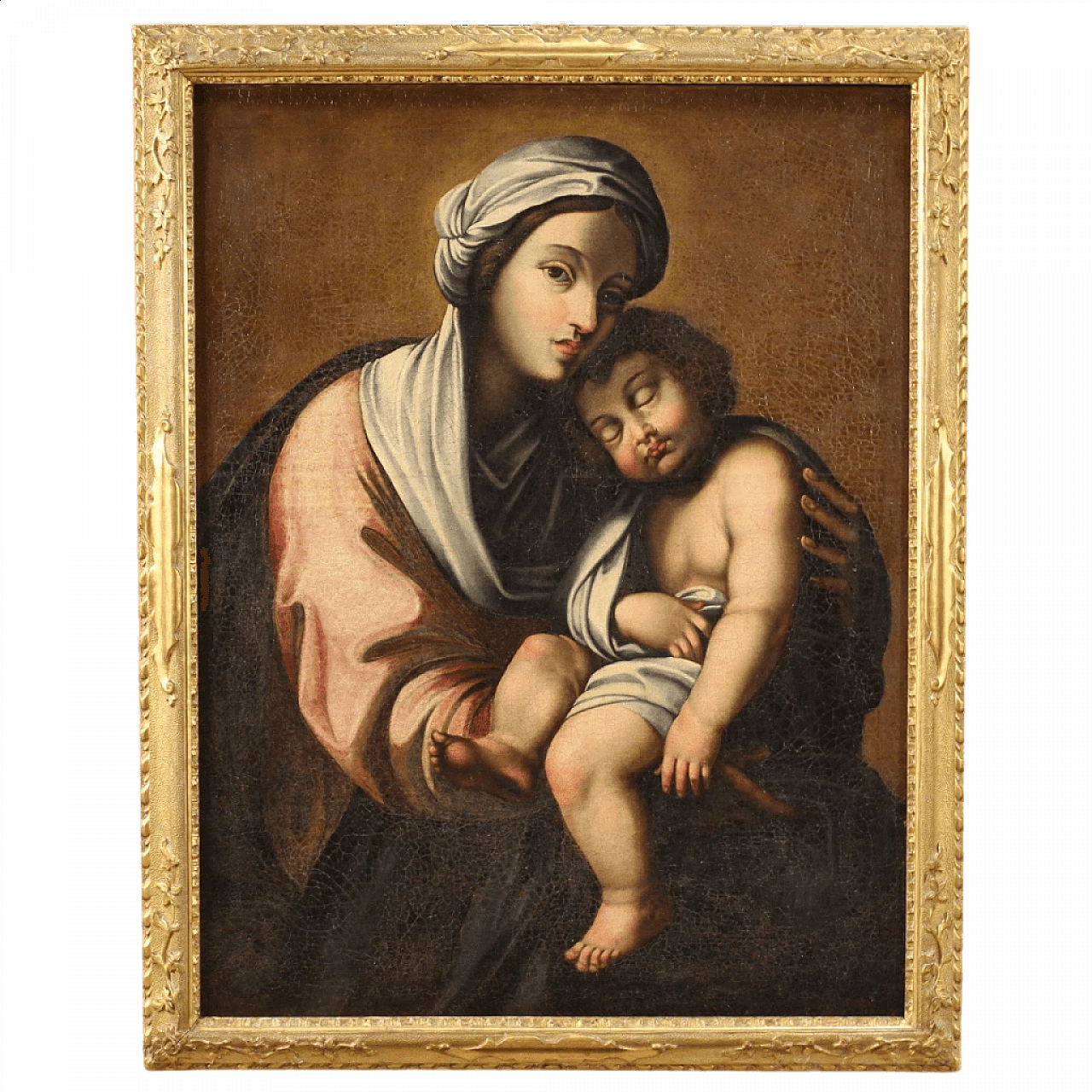 Madonna con Bambino, dipinto a olio su tela, prima metà del '700 16
