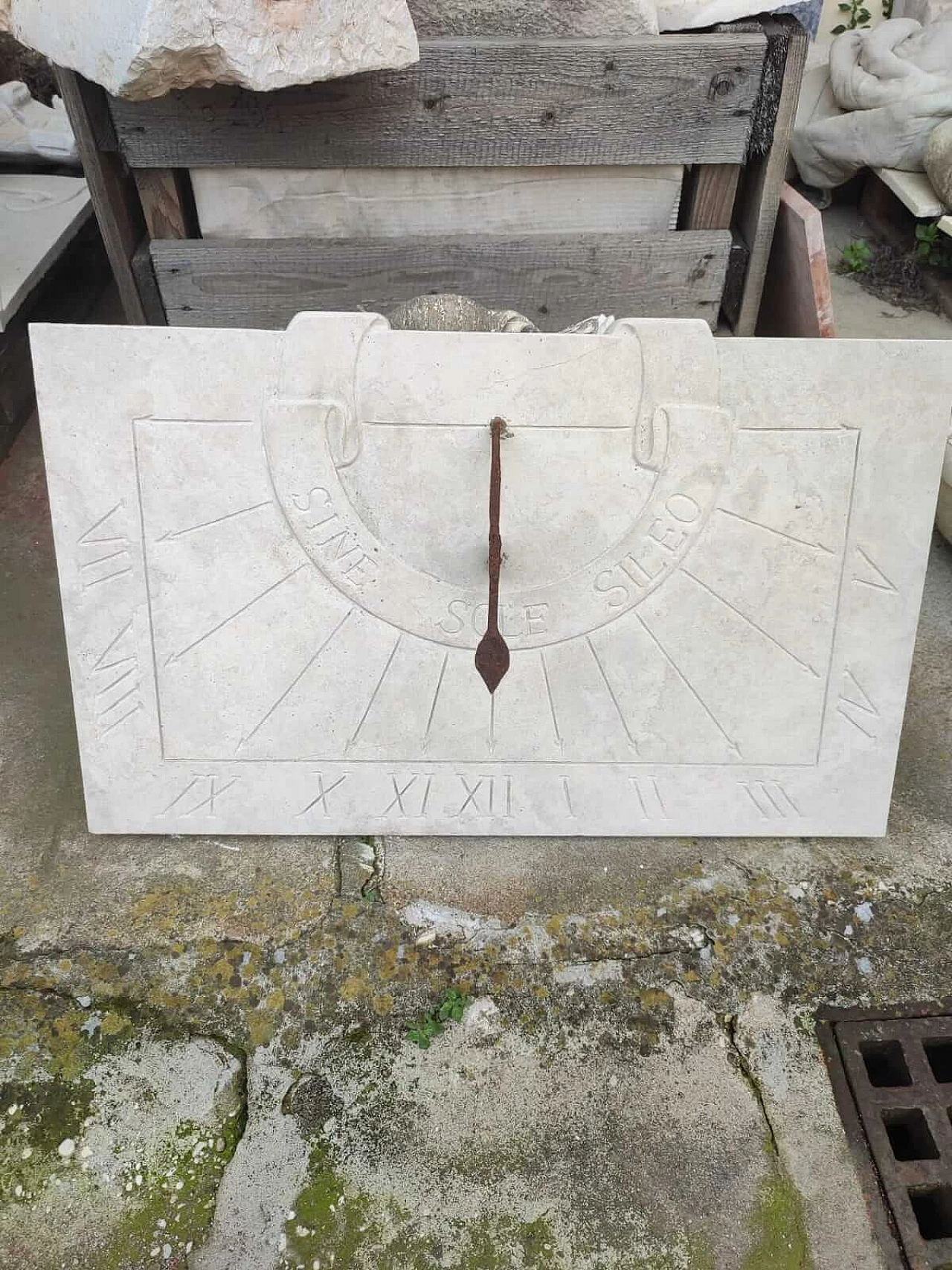 Rectangular Nembro marble sundial, 2000s 2