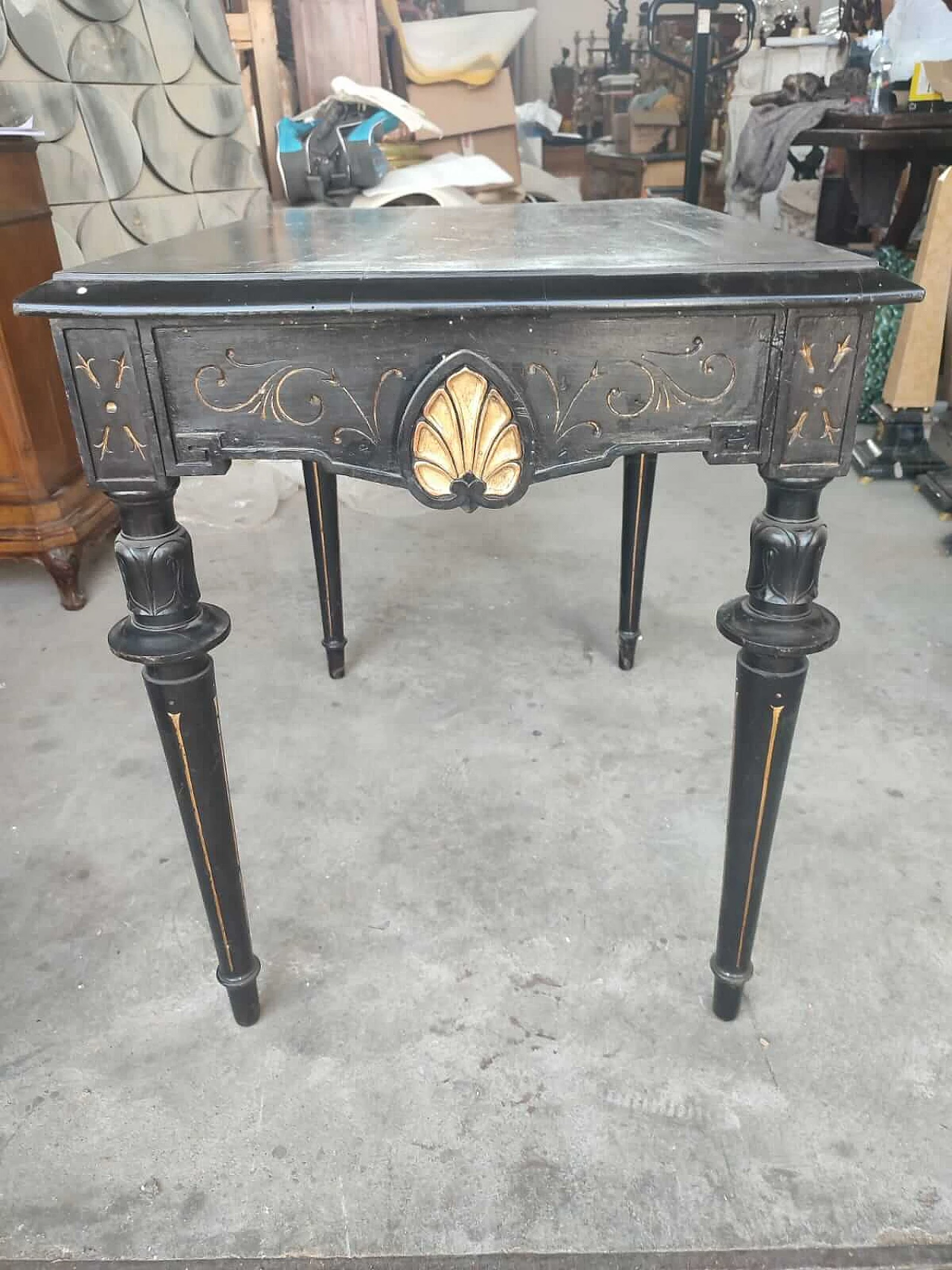 French Art Nouveau desk with pair of chairs, late 19th century 4