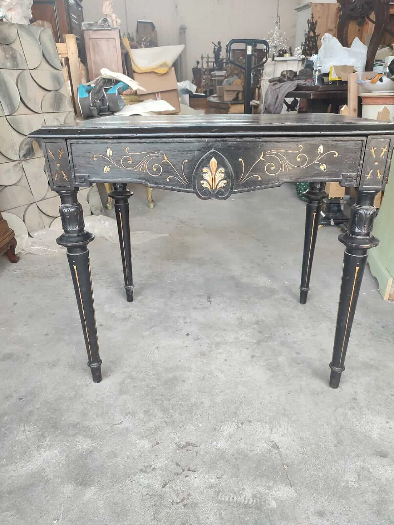 French Art Nouveau desk with pair of chairs, late 19th century 6