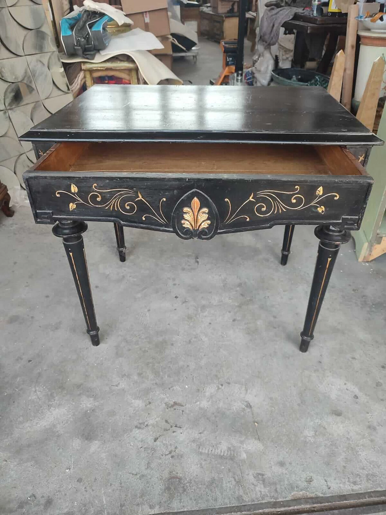 French Art Nouveau desk with pair of chairs, late 19th century 8
