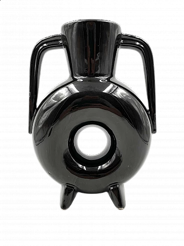 Modern black ceramic vase, 1970s