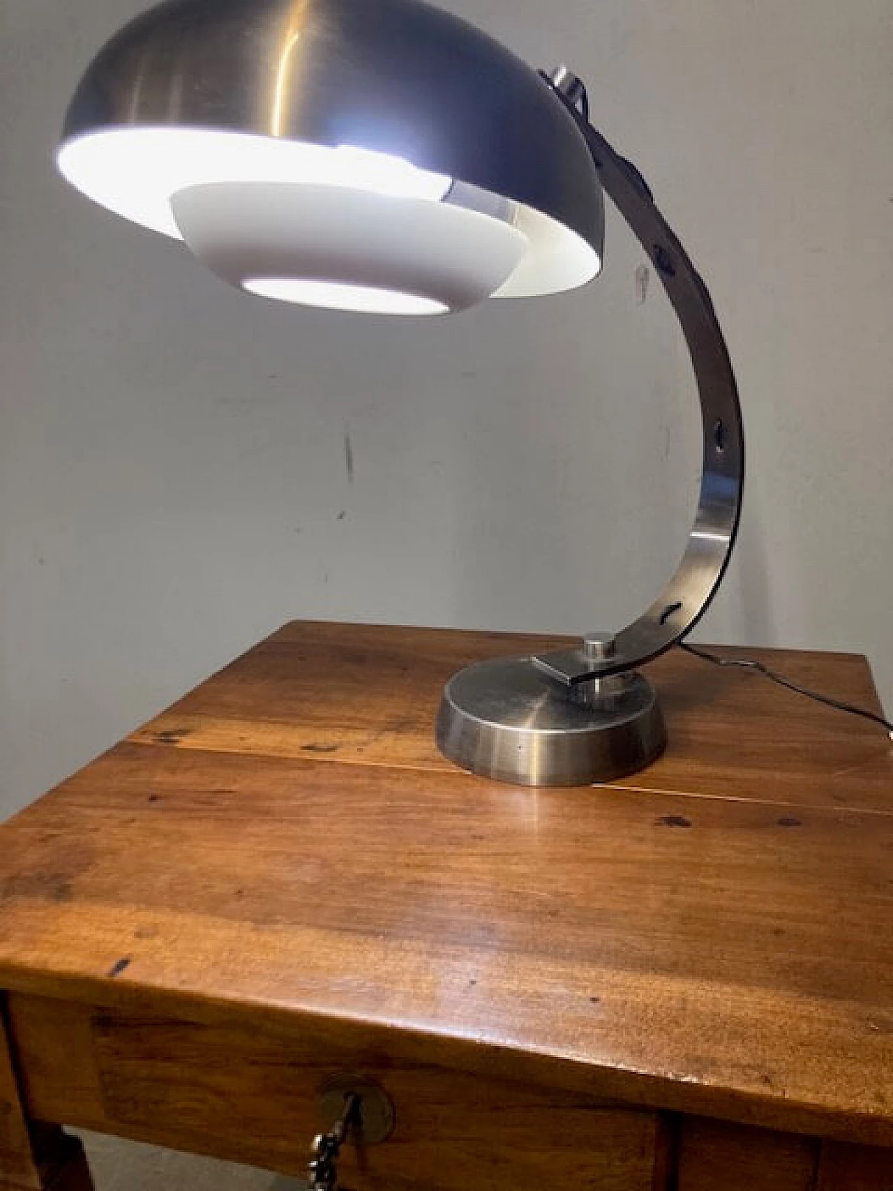 Chrome-plated metal desk lamp, 1970s 8