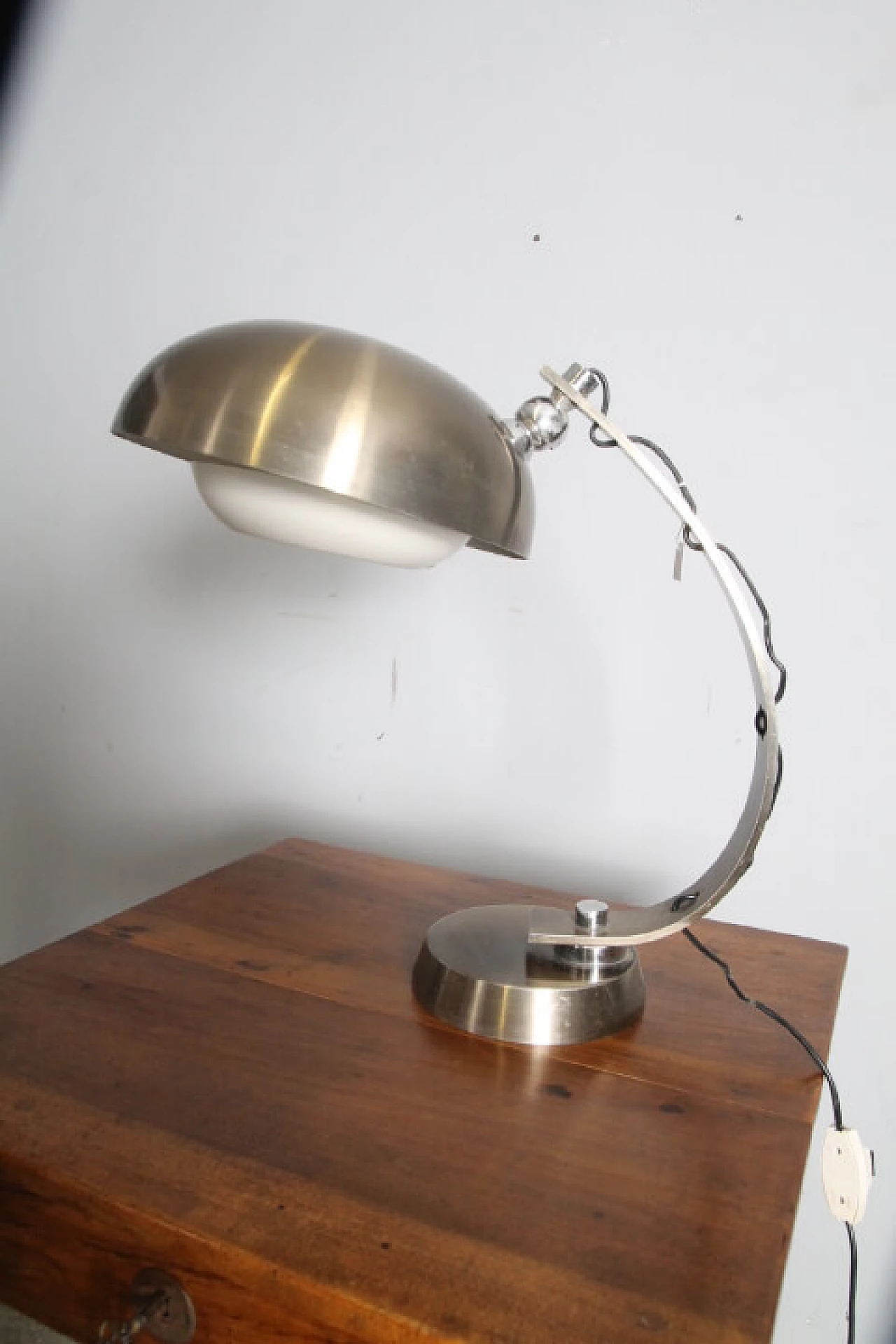 Lampada da scrivania in metallo cromato, anni '70 9