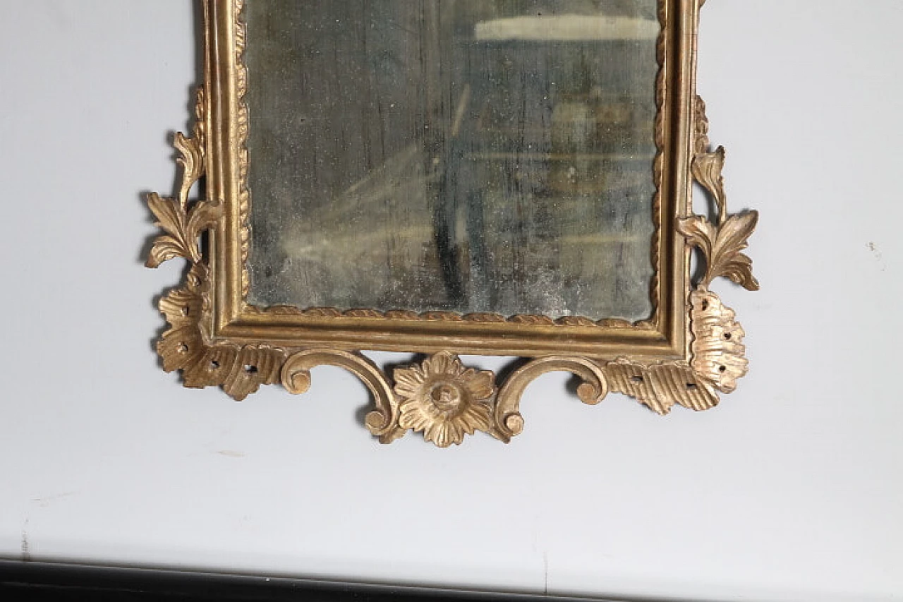 Specchio al mercurio Luigi Filippo con cornice in foglia d'oro, metà '800 3