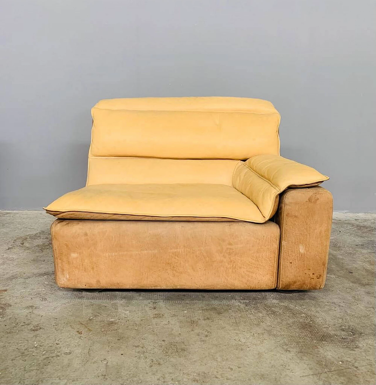 Bogo five-module leather and suede sofa by Carlo Bartoli for Rossi di Albizzate, 1970s 2