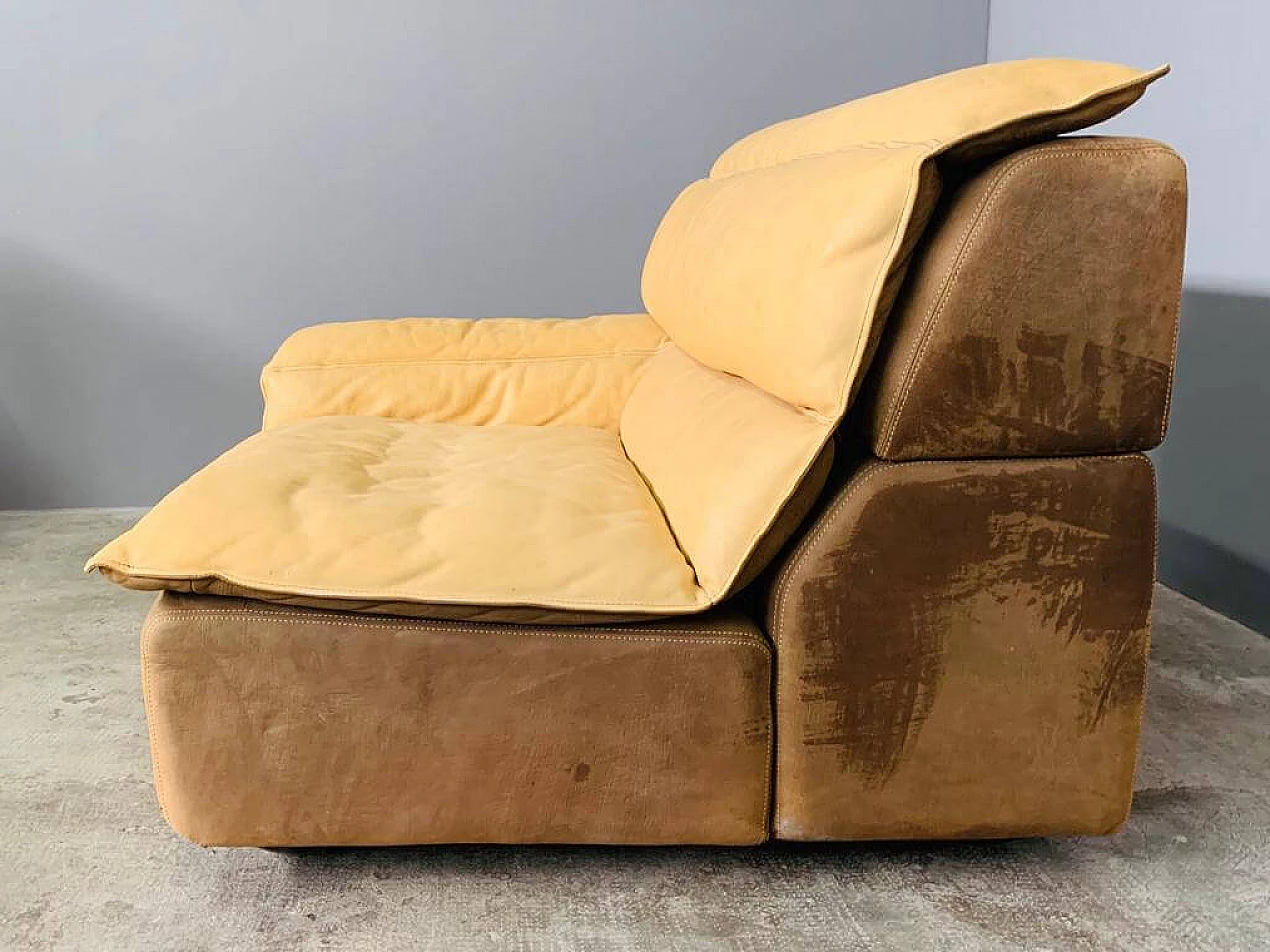 Bogo five-module leather and suede sofa by Carlo Bartoli for Rossi di Albizzate, 1970s 6