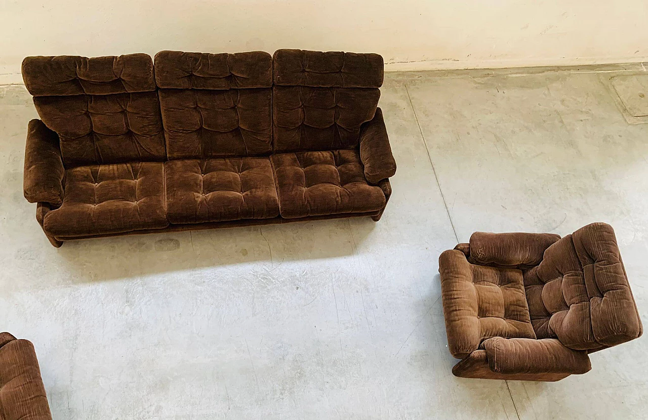 Coronado three-seater sofa and pair of armchairs by Tobia Scarpa for B&B Italia, 1970s 21