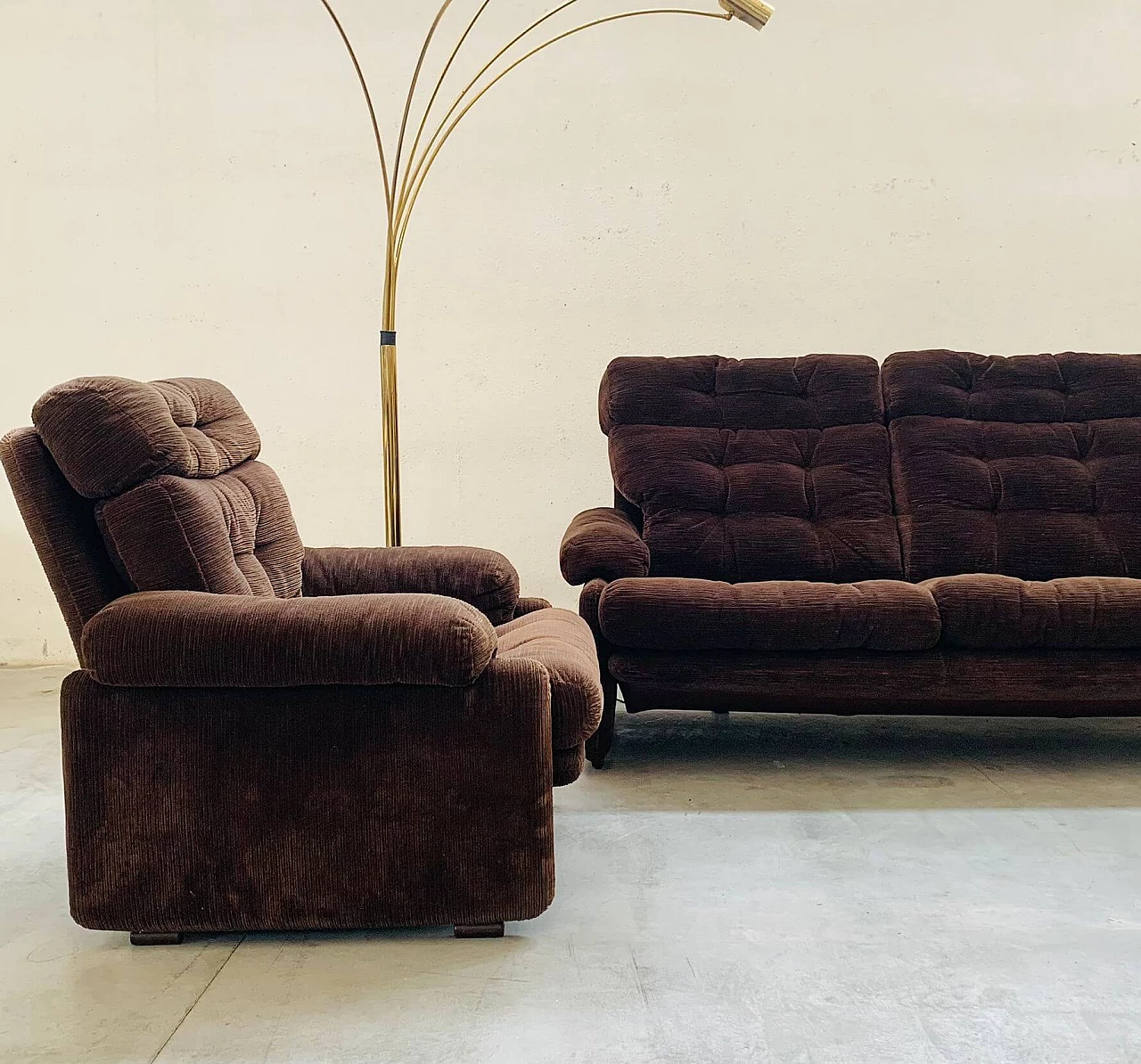Coronado three-seater sofa and pair of armchairs by Tobia Scarpa for B&B Italia, 1970s 23