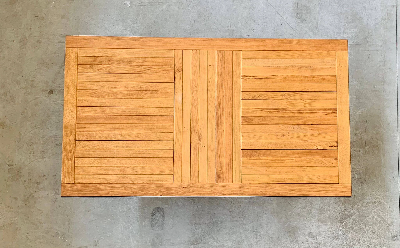 Steel table with teak top, 2000s 10