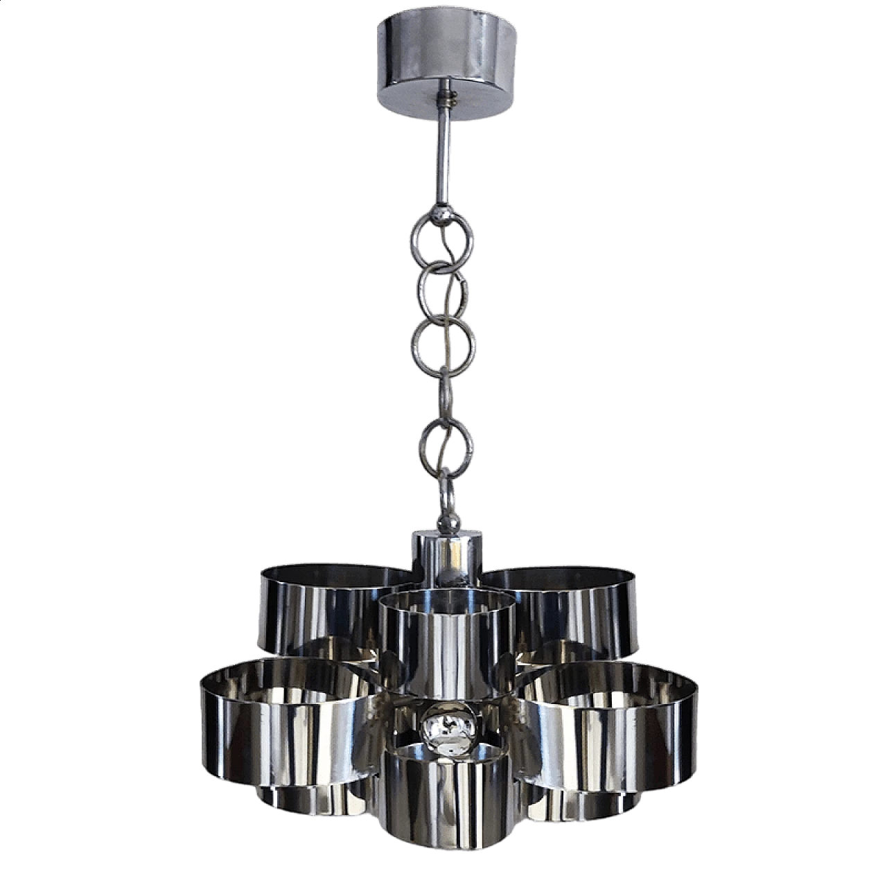 Space Age three-light chandelier by Max Sauze for Sciolari, 1960s 10