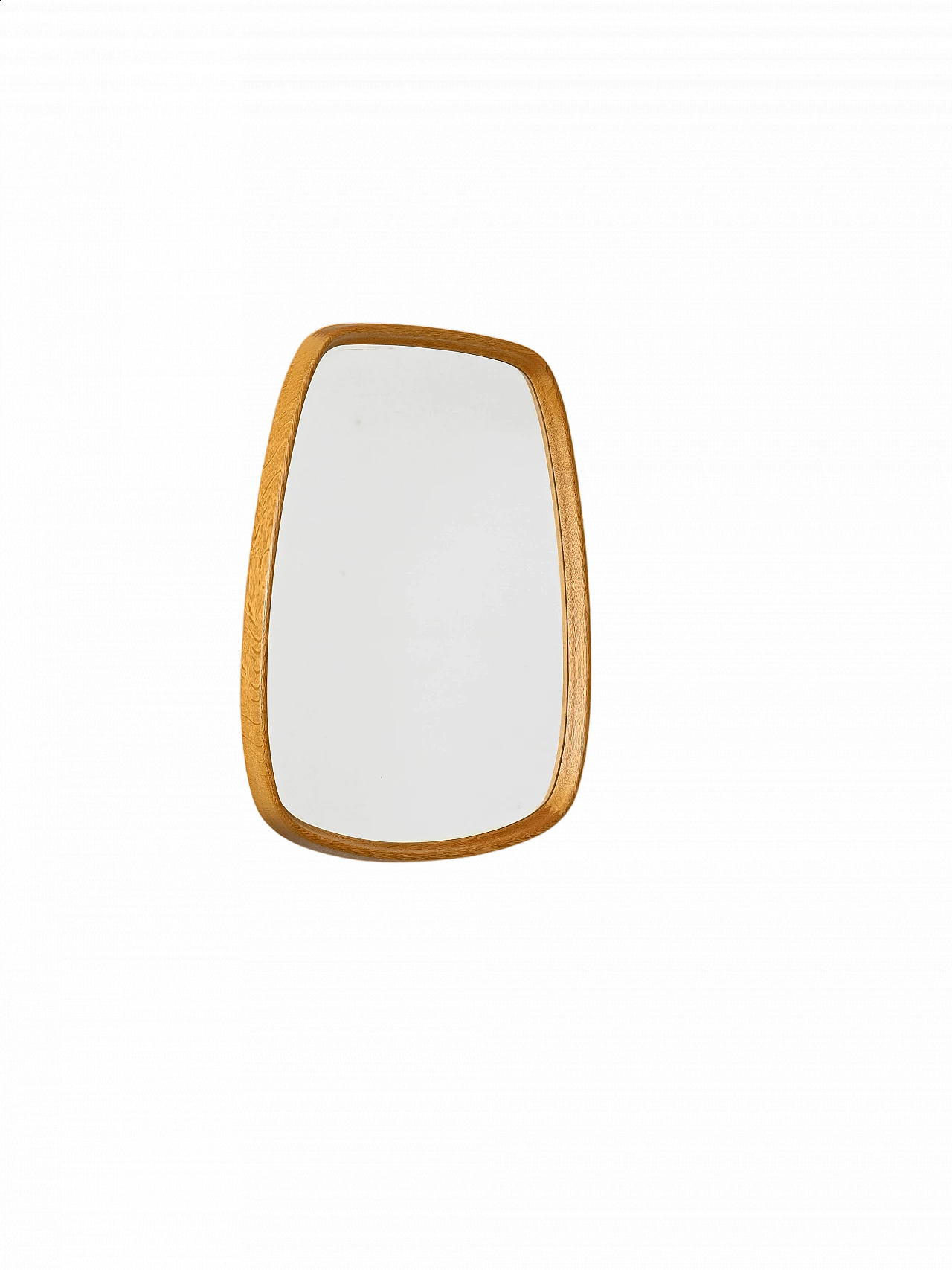 Specchio da parete scandinavo in rovere, anni '60 8