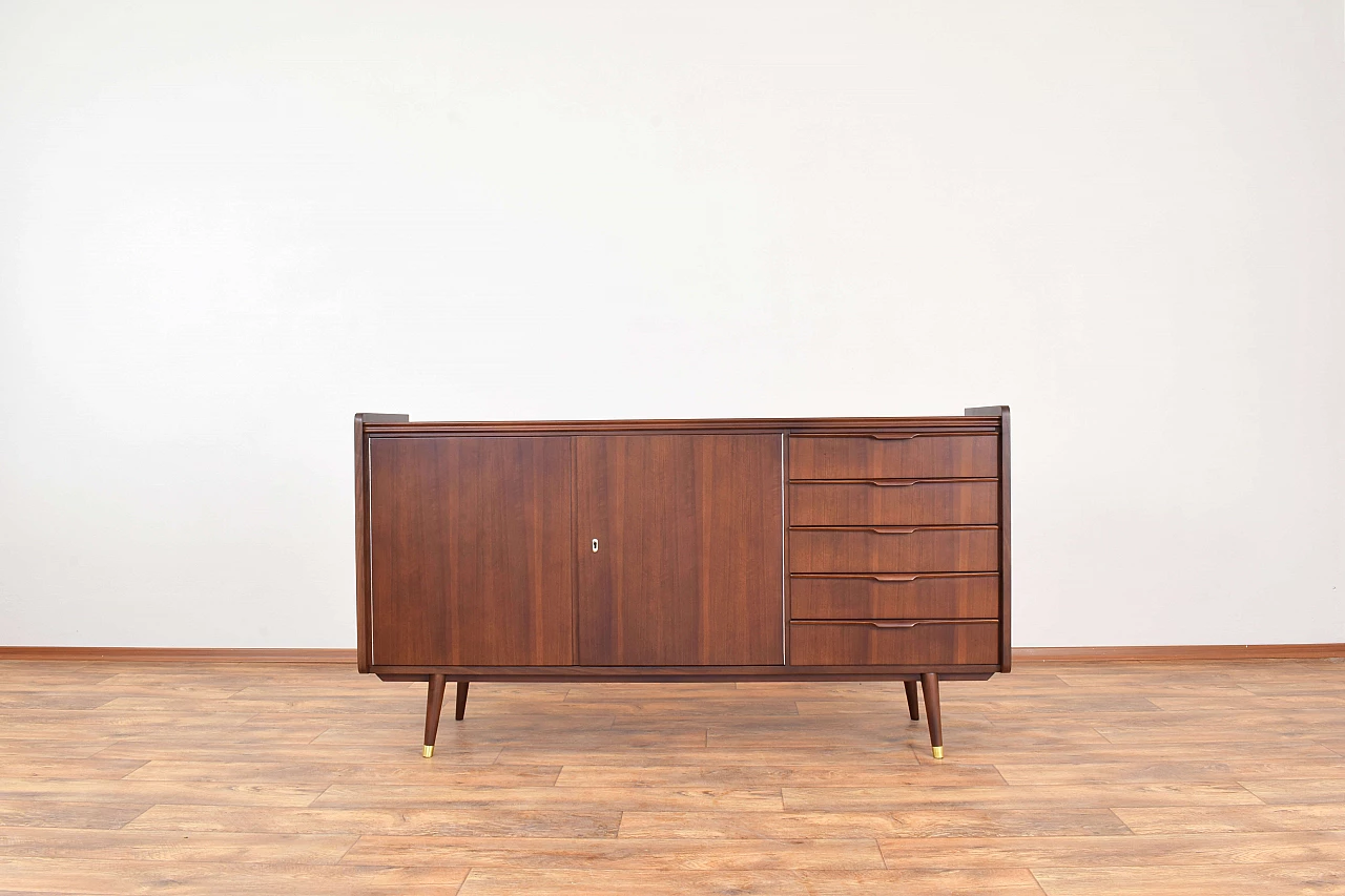 Mid-Century walnut sideboard by Möbelhaus Alfred Hübner, 1960s 1