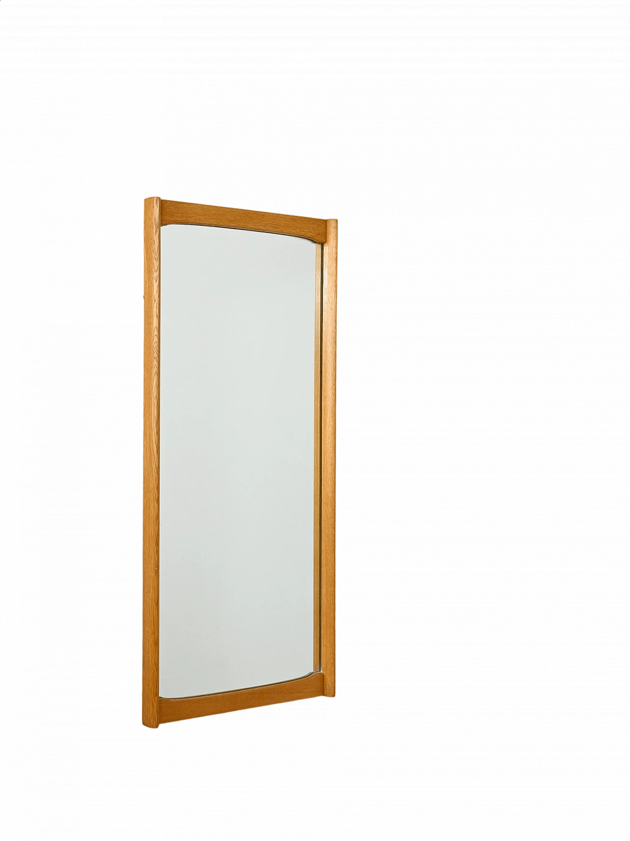 Specchio da parete svedese rettangolare in rovere, anni '60 5