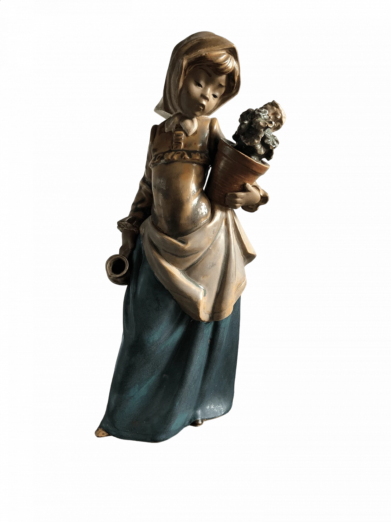 Statuetta in gres di Lladrò raffigurante ragazza con vaso e brocca 8