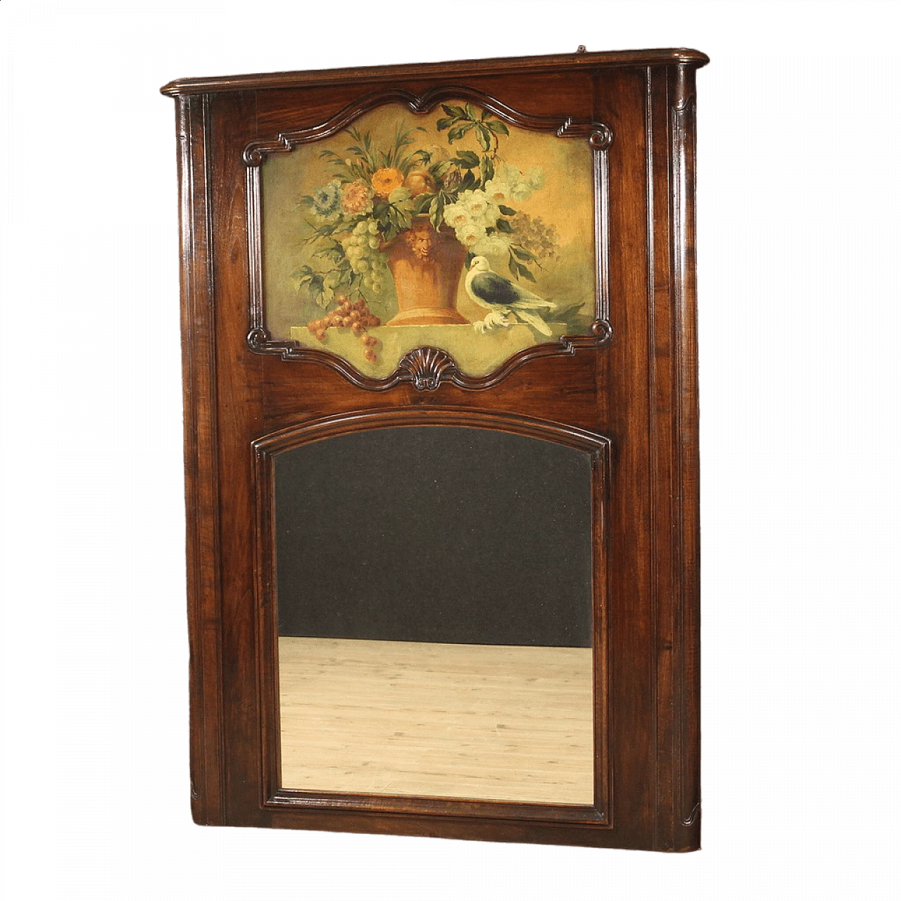 Beech and walnut mantelpiece with mirror, 1940s 13