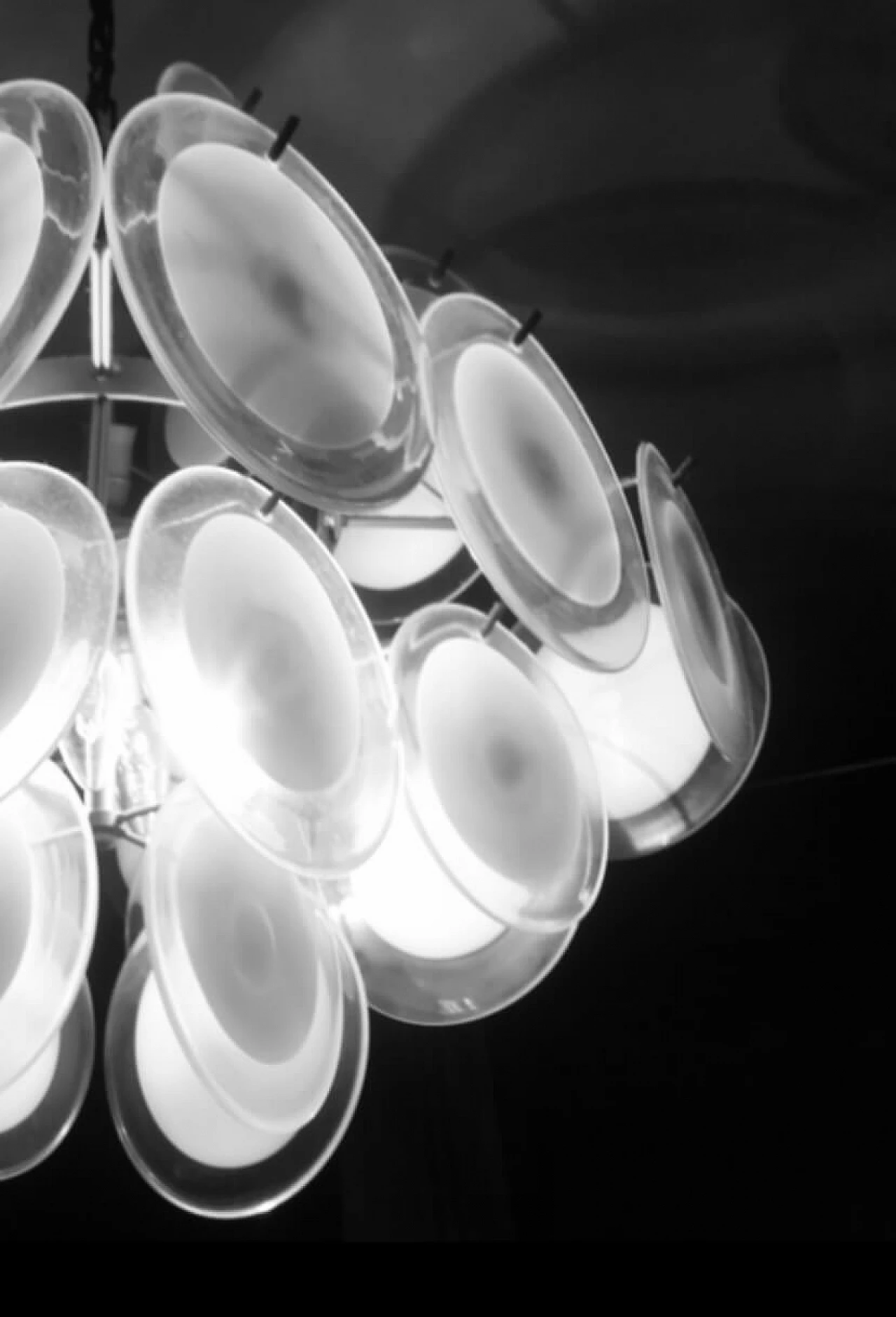 Chandelier with Murano glass disks by Vistosi, 1970s 12