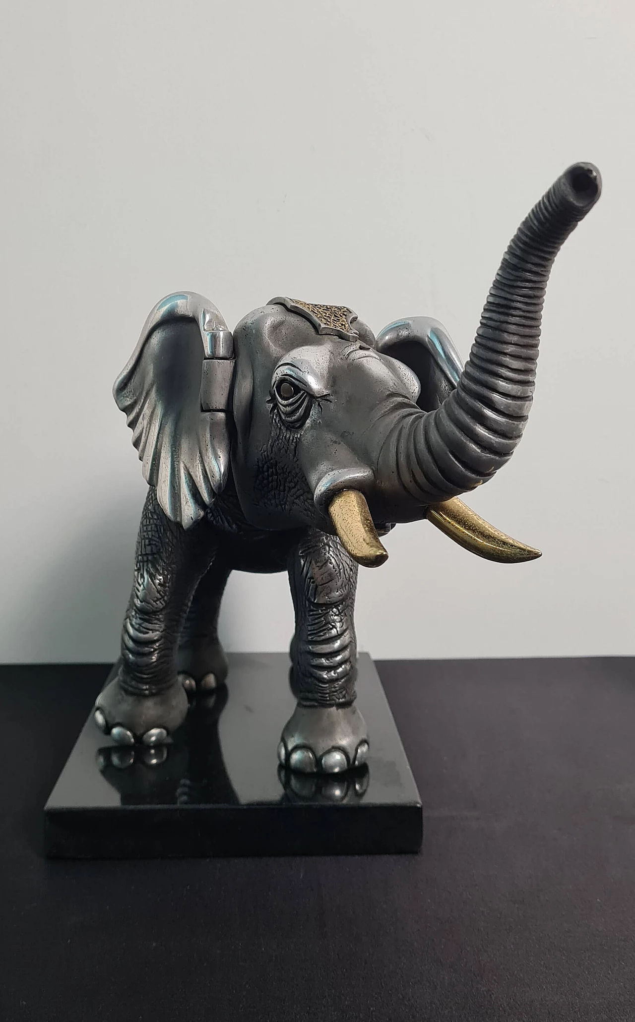 Metal elephant sculpture by Frank Meisler, 2000s 2