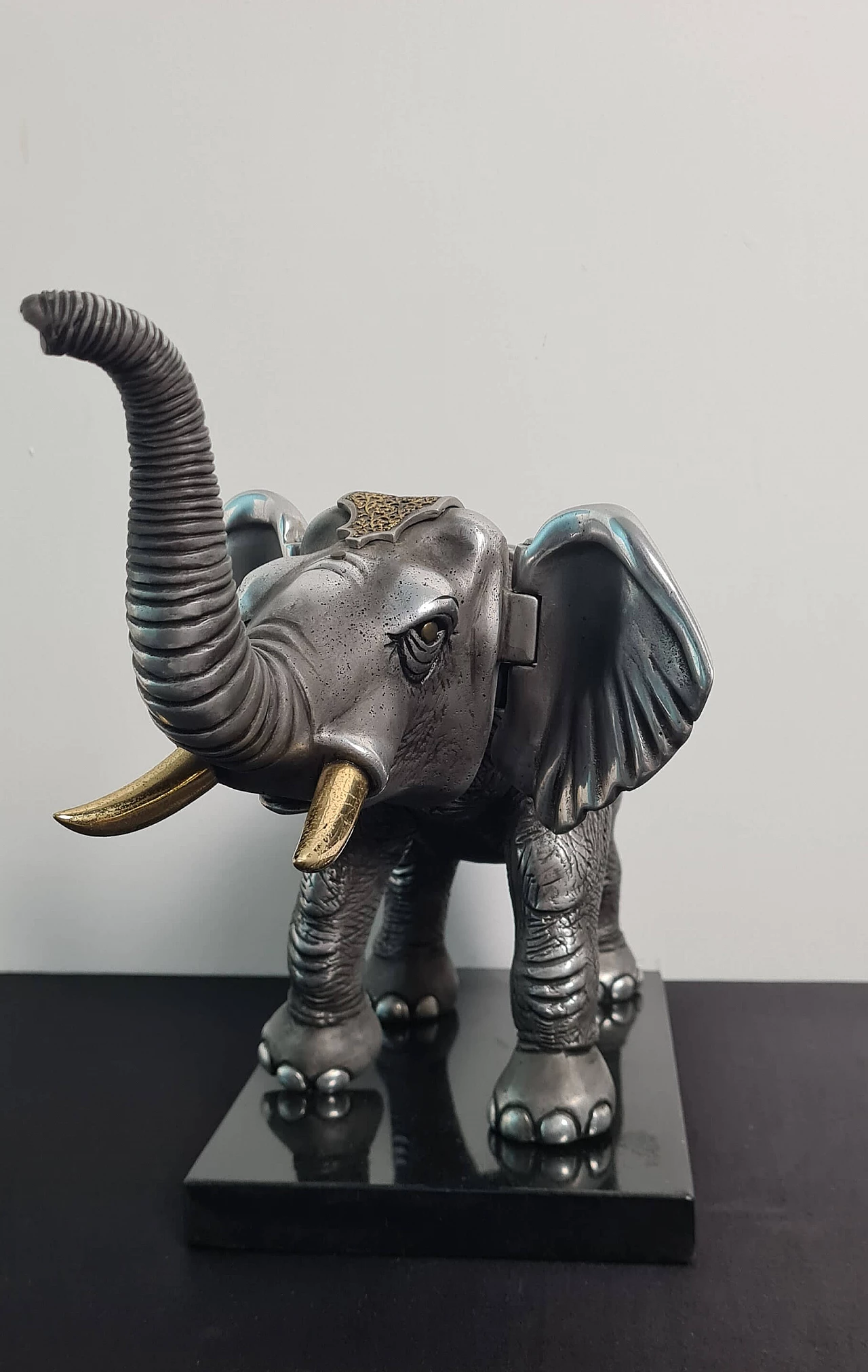 Metal elephant sculpture by Frank Meisler, 2000s 4