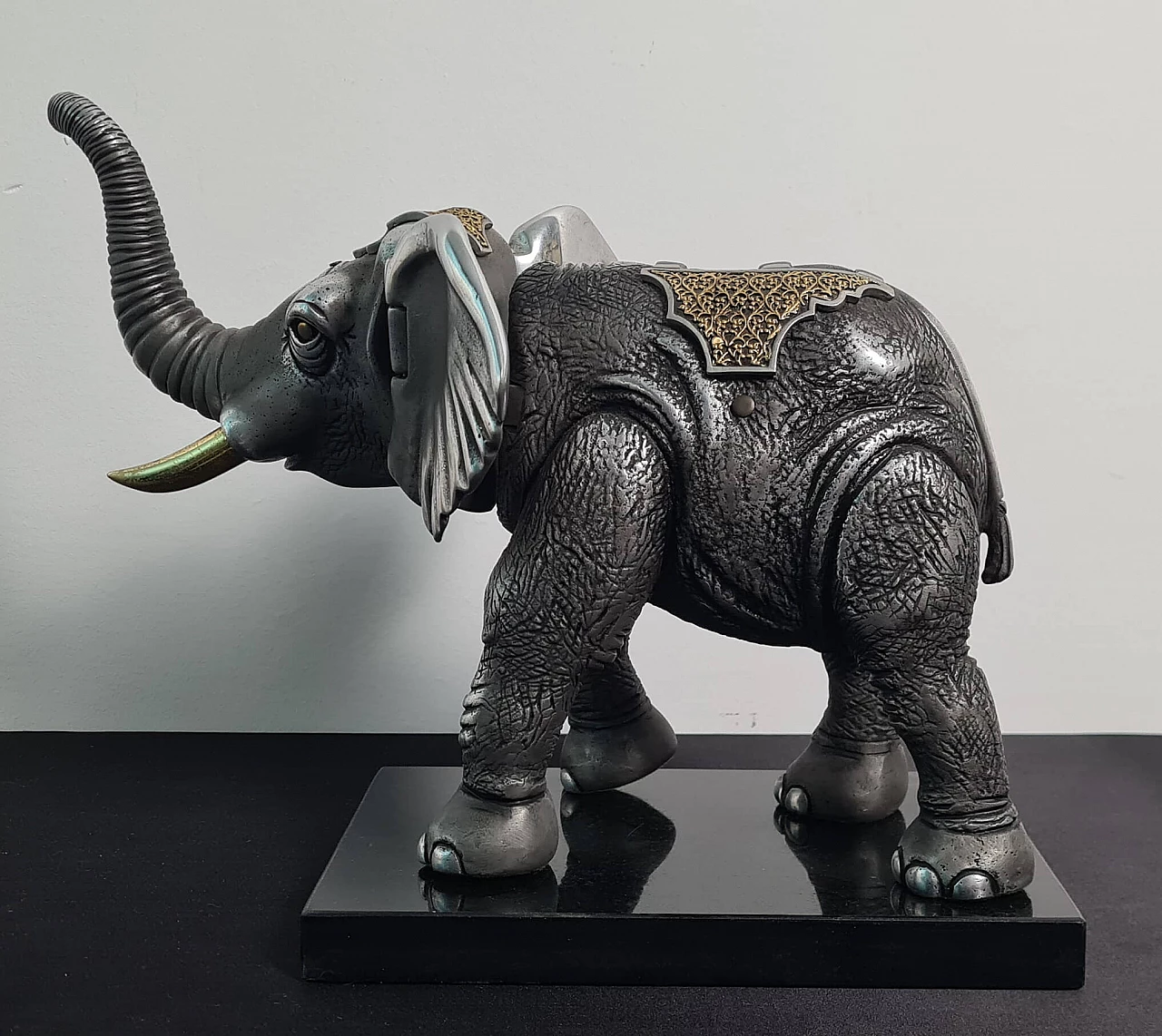 Metal elephant sculpture by Frank Meisler, 2000s 5