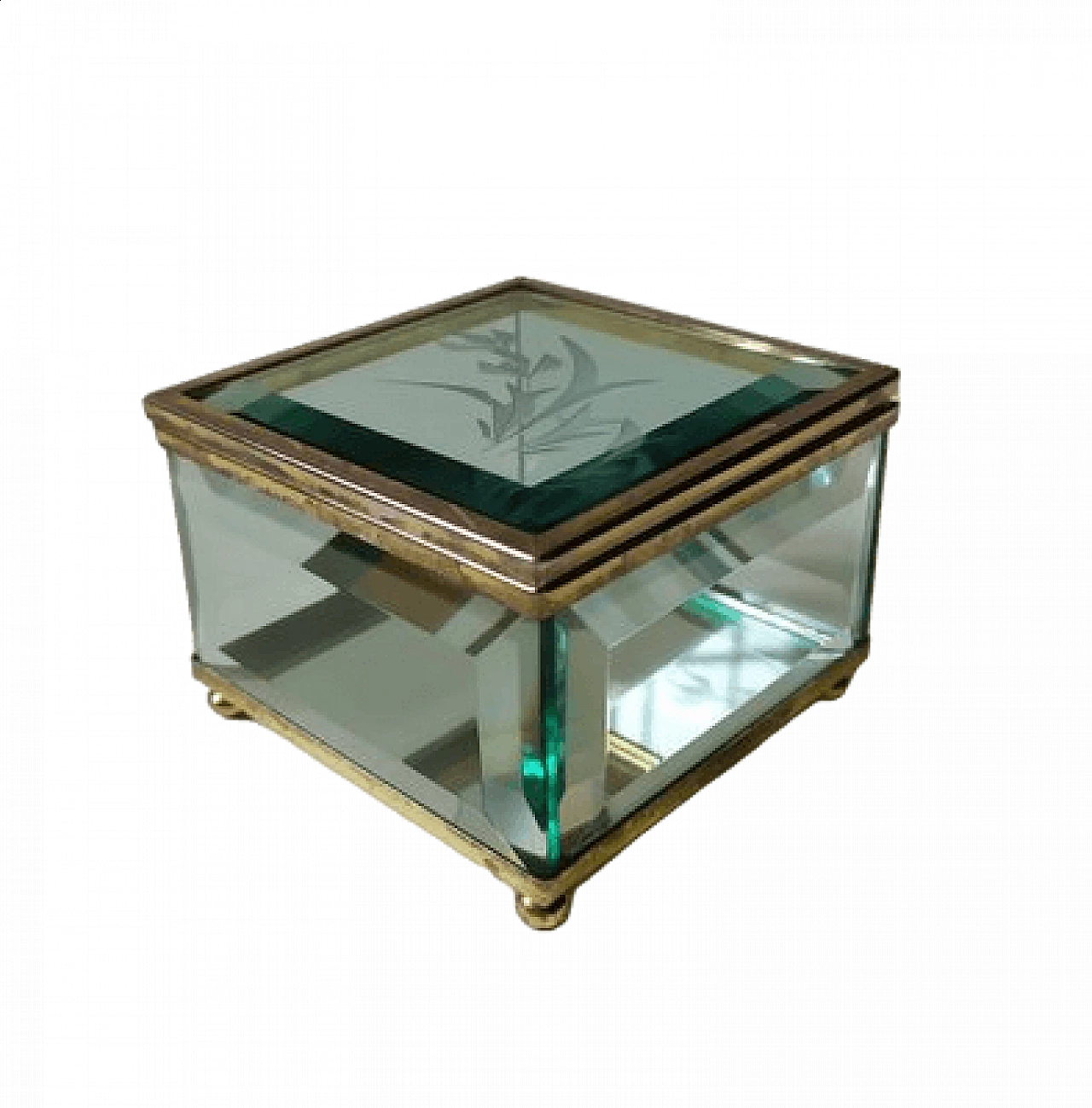 Glass box with floral motif attributed to Pietro Chiesa for Fontana Arte, 1950s 7