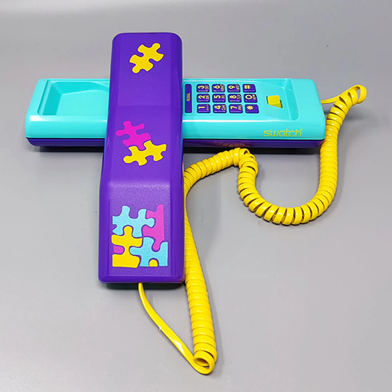 Puzzle Swatch Twin Phone landline phone, 1980s 3