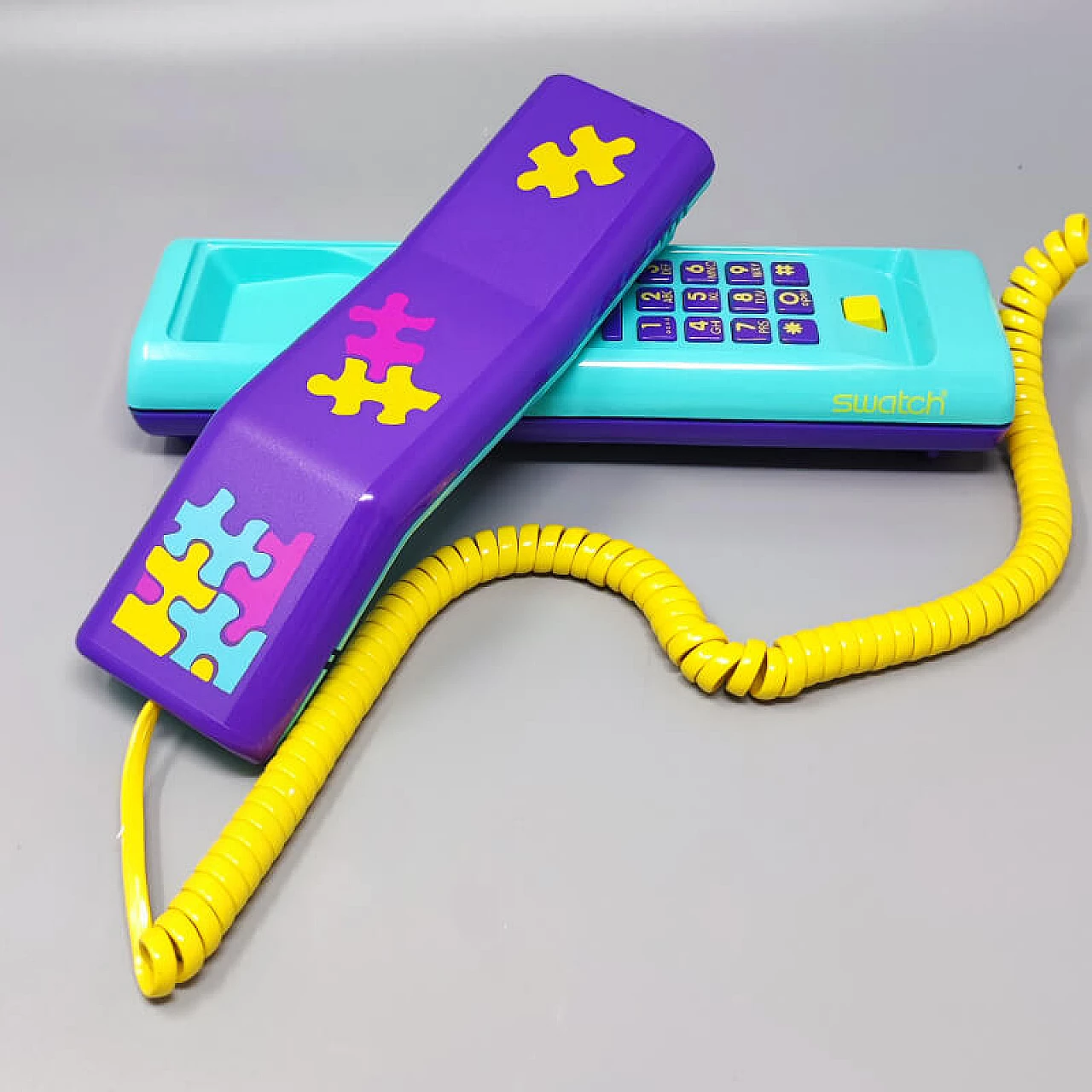 Puzzle Swatch Twin Phone landline phone, 1980s 4