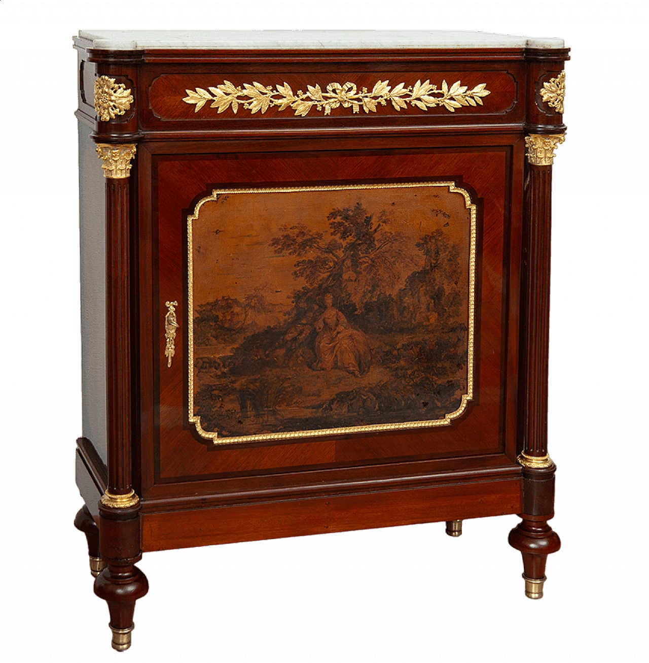 Napoleon III sideboard in Vernis Martin style painted wood, 19th century 7