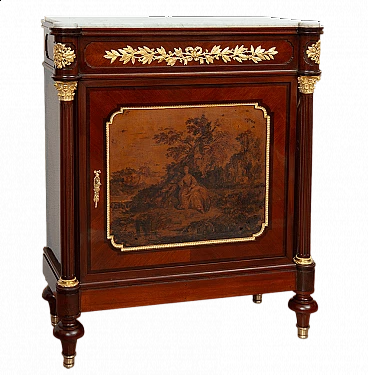 Napoleon III sideboard in Vernis Martin style painted wood, 19th century