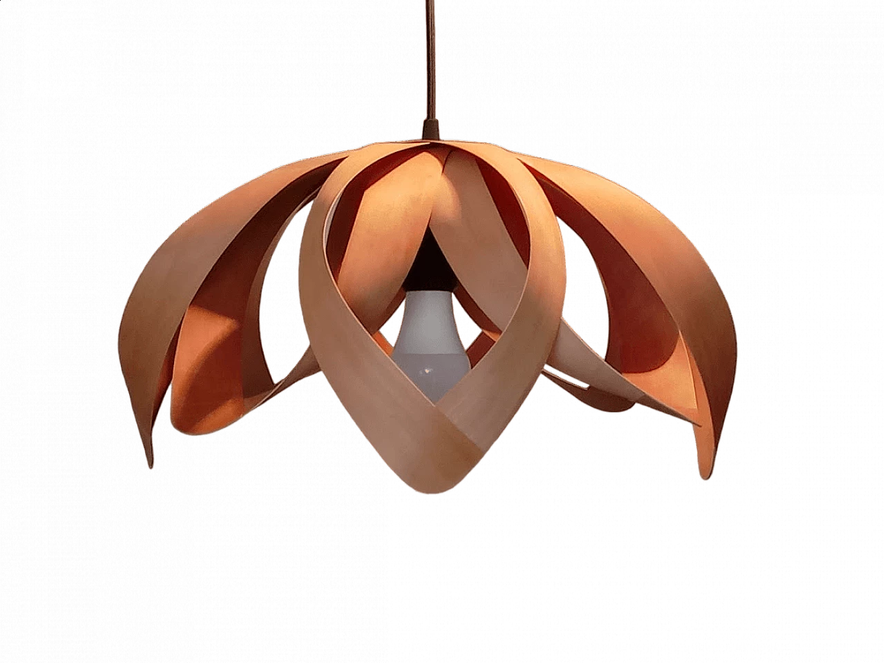 Wood veneer chandelier, 2000s 5